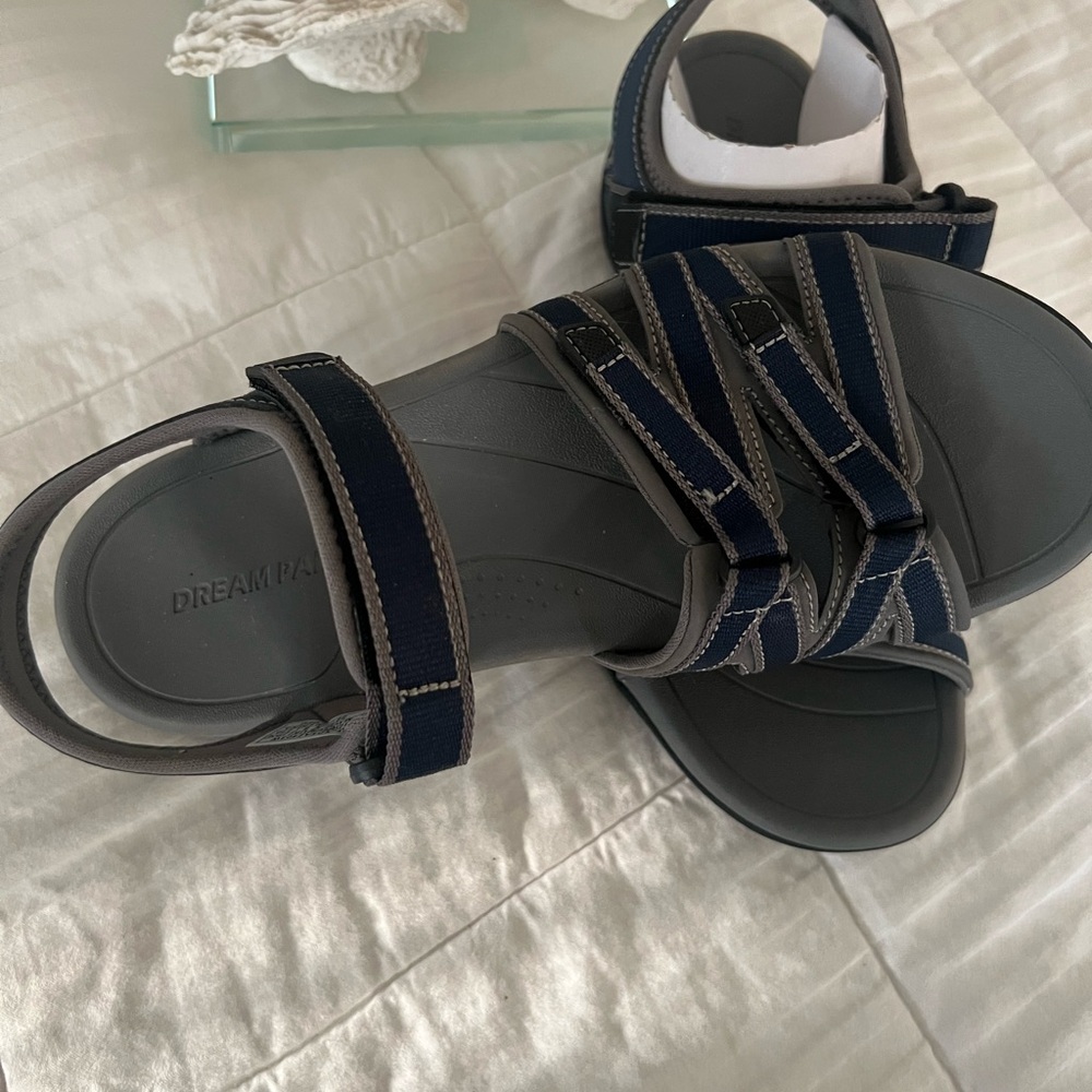 Dream Pairs Blue and Gray Strappy Sandals